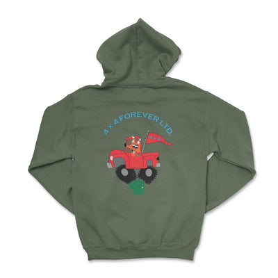 Retro 4 x 4 Hoodie - 4 x 4 Forever - Goats Trail Off - Road Apparel Company