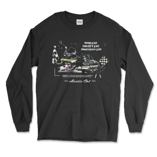 Retro Arctic Cat Long Sleeve Snowmobile Classic Vintage Tee - Goats Trail