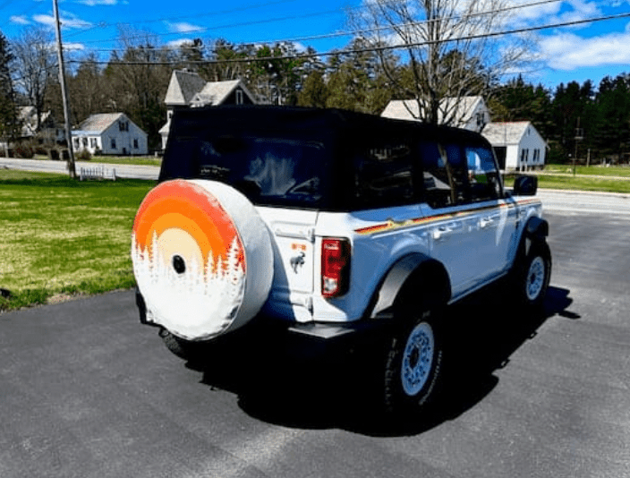 Retro Ombre Sunset Spare Tire Cover - Goats Trail Off - Road Apparel Company