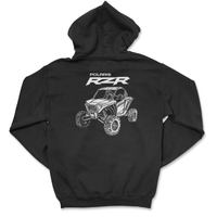 RZR Black Zip-Up Hoodie-Polaris Adventure Apparel - Goats Trail
