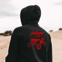 RZR Black Zip-Up Hoodie - Polaris Offroad Apparel - Goats Trail