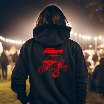 RZR Black Zip - Up Hoodie - Polaris Offroad Apparel - Goats Trail Off - Road Apparel Company