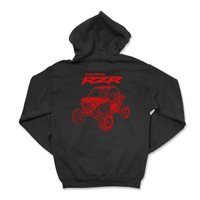 RZR Black Zip-Up Hoodie - Polaris Offroad Apparel - Goats Trail