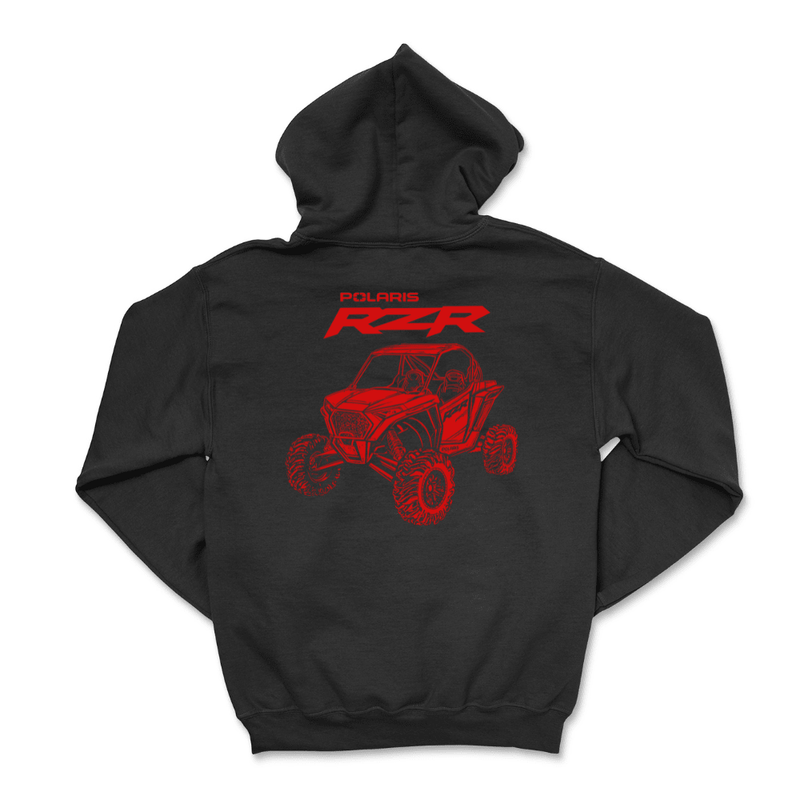 RZR Black Zip-Up Hoodie - Polaris Offroad Apparel - Goats Trail