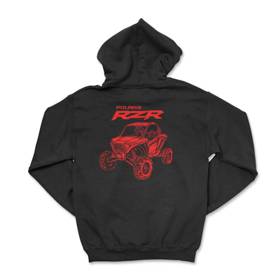 RZR Black Zip - Up Hoodie - Polaris Offroad Apparel - Goats Trail Off - Road Apparel Company