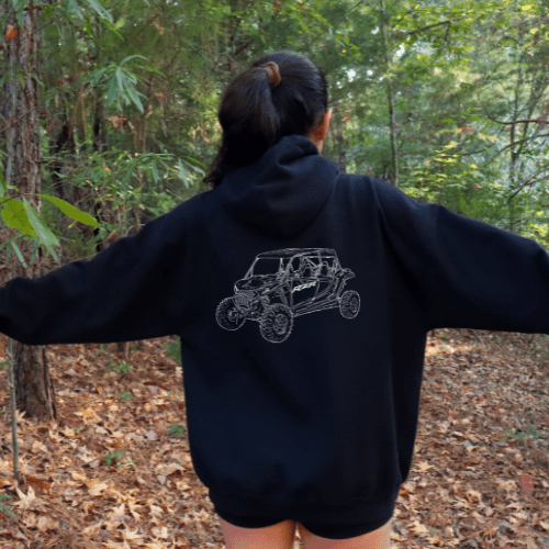 RZR Polaris Side by Side - Black Zip - Up Gildan Hoodie - Goats Trail Off - Road Apparel Company