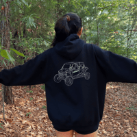 RZR Polaris Side by Side - Black Zip - Up Gildan Hoodie - Goats Trail