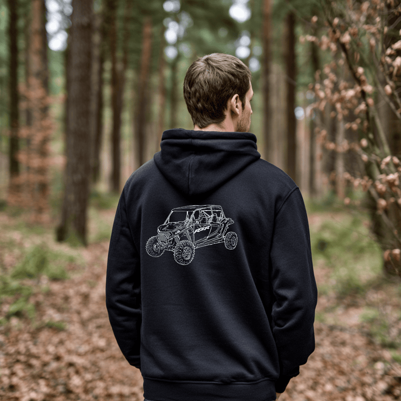 RZR Polaris Side by Side-Black Zip-Up Gildan Hoodie - Goats Trail