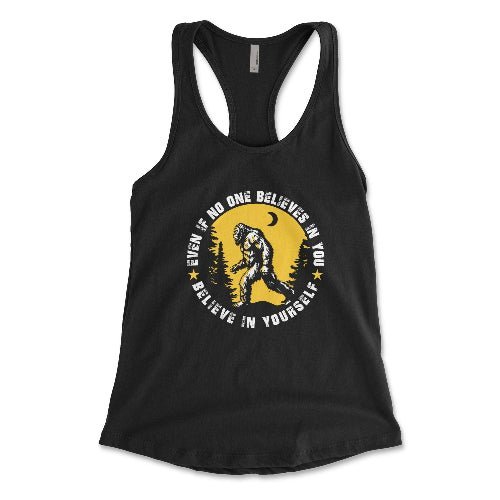 Sasquatch Believe in Yourself Racerback Tank Top - Goats Trail