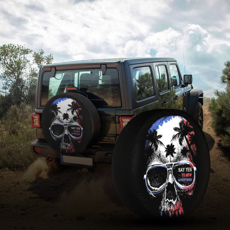 Say Yes to New Adventures Skull Spare Tire Cover - Goats Trail