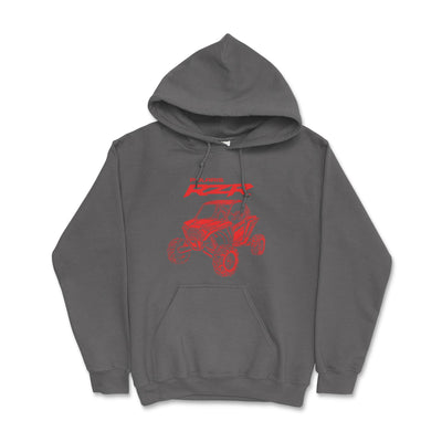 Shop Official Polaris RZR Hoodie - Red Outline - Goats Trail Off - Road Apparel Company