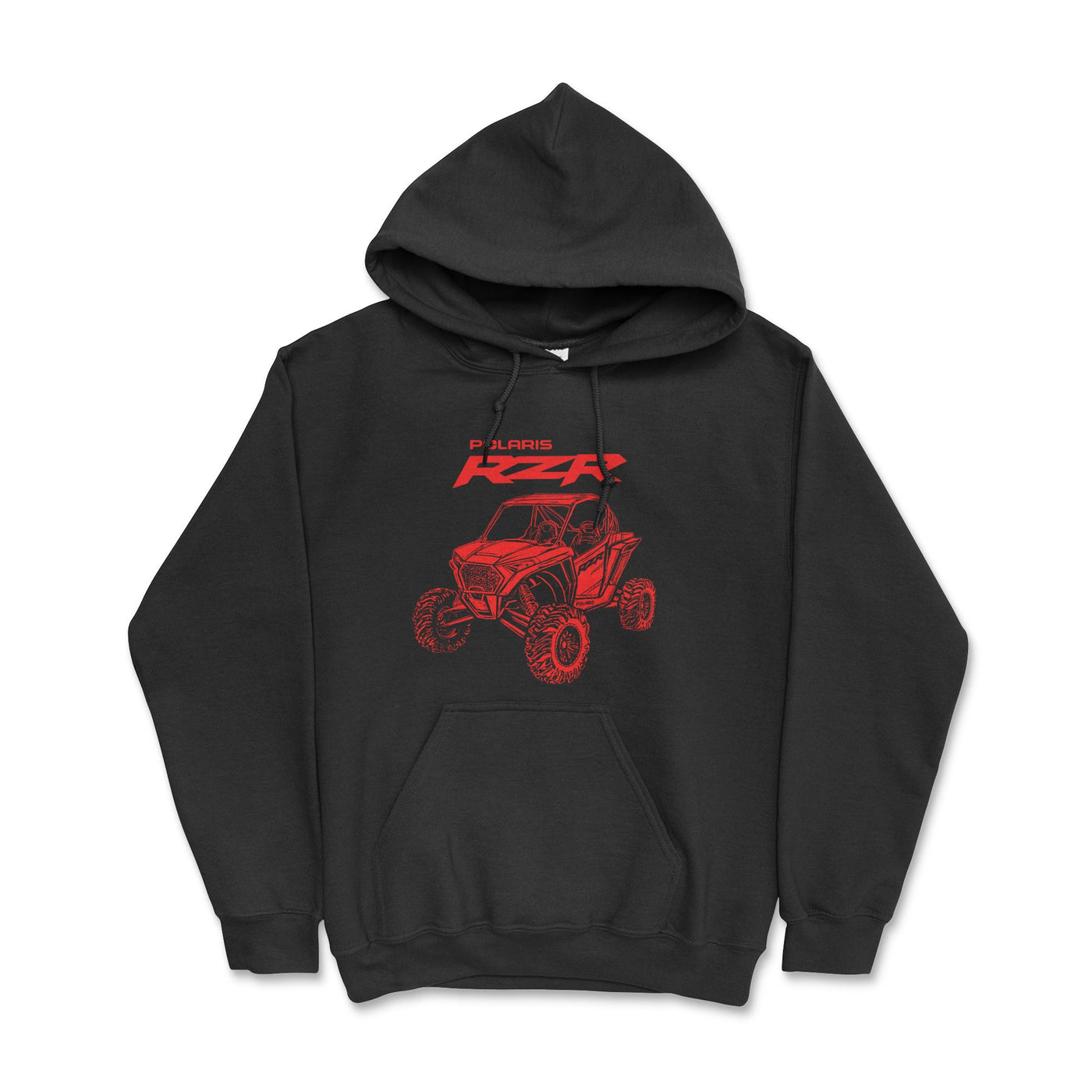 Shop Official Polaris RZR Hoodie - Red Outline - Goats Trail Off - Road Apparel Company