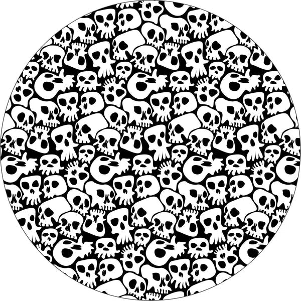 Skeleton Bones Repeat Pattern Spare Tire Cover - Goats Trail