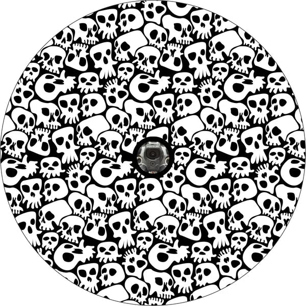 Skeleton Bones Repeat Pattern Spare Tire Cover - Goats Trail