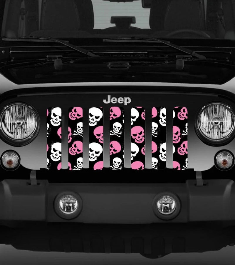 Skulls Baby Pink Jeep Grille Insert - Goats Trail