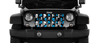 Skulls Blue and White Jeep Grille Insert - Goats Trail