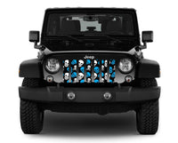 Skulls Blue and White Jeep Grille Insert - Goats Trail