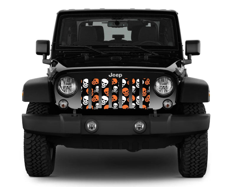 Skulls Orange Jeep Grille Insert - Goats Trail