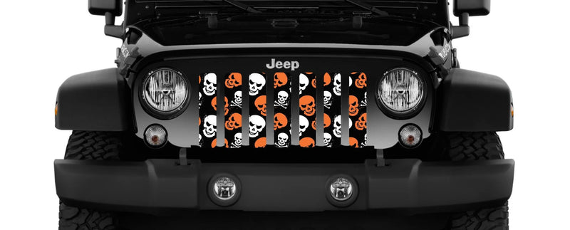 Skulls Orange Jeep Grille Insert - Goats Trail