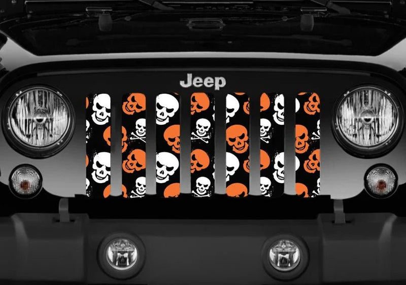 Skulls Orange Jeep Grille Insert - Goats Trail