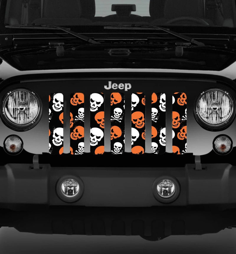 Skulls Orange Jeep Grille Insert - Goats Trail