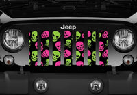 Skulls Pink and Green Jeep Grille Insert - Goats Trail