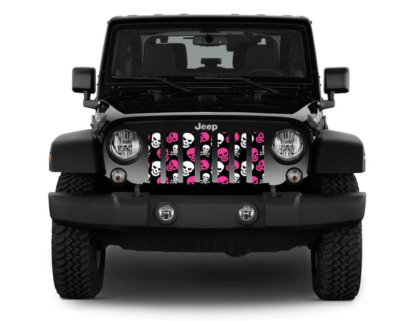 Skulls Pink and White Jeep Grille Insert - Goats Trail