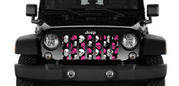 Skulls Pink and White Jeep Grille Insert - Goats Trail