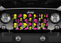 Skulls Pink and Yellow Jeep Grille Insert - Goats Trail