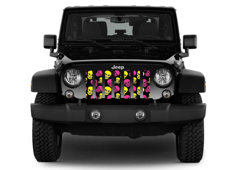 Skulls Pink and Yellow Jeep Grille Insert - Goats Trail