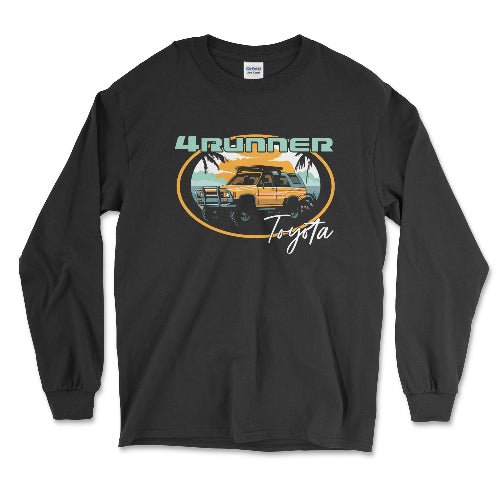 Toyota 4Runner Beach Lifestyle Retro Long Sleeve Tee Black / Small Long-Sleeve T-shirt