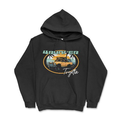 Toyota 4Runner Beach Vibes Vintage Hoodie Black / Small Hooded Sweatshirt