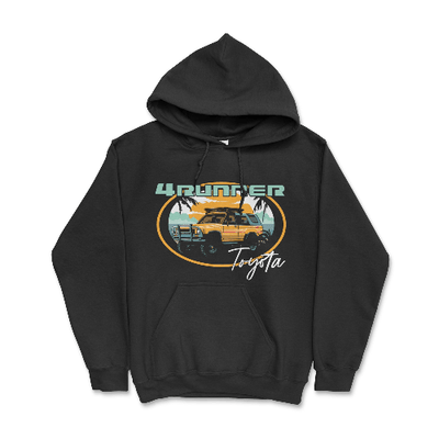 Toyota 4Runner Beach Vibes Vintage Hoodie Black / Small Hooded Sweatshirt