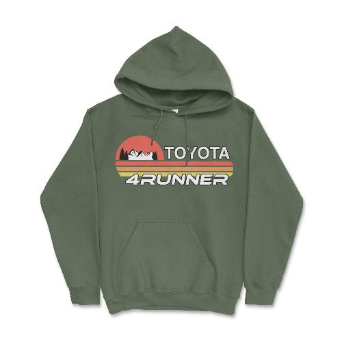 Toyota 4Runner Hoodie-Iconic Design and Rugged Style Merch Military Green / Small Hooded Sweatshirt