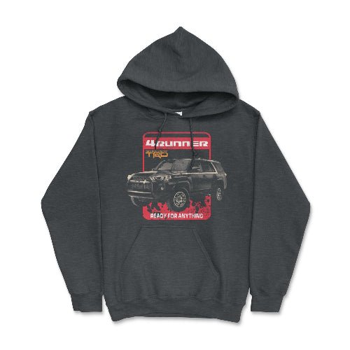 Toyota 4Runner Ready for Anything Hoodie-Toyota Lifestyle Dark Heather / Small Hooded Sweatshirt