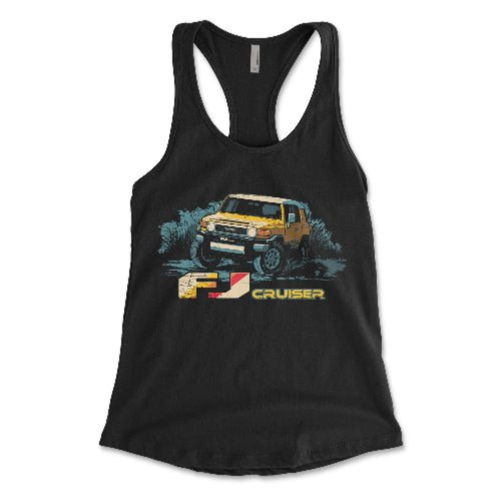 Toyota FJ Cruiser Tank Top for Women–Off-Road Adventures Black / Small Women's Tank Tops