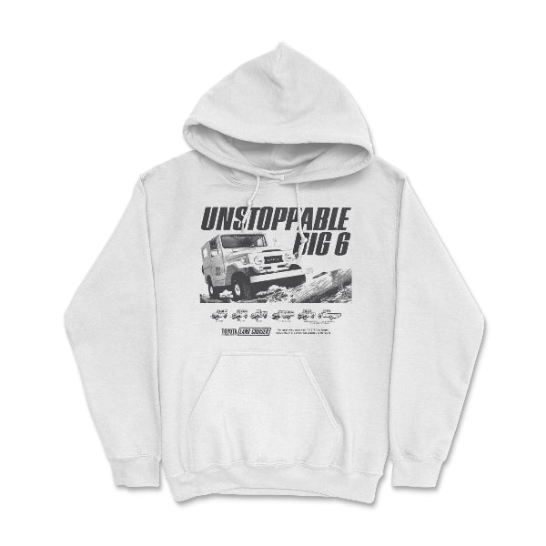 Toyota Land Cruiser Vintage Hoodie-4x4 Off Road Classic White / Small Hooded Sweatshirt