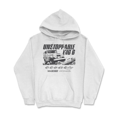 Toyota Land Cruiser Vintage Hoodie-4x4 Off Road Classic White / Small Hooded Sweatshirt