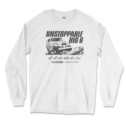 Toyota Land Cruiser Vintage Long Sleeve Tee-Unstoppable Big 6 White / Small Long-Sleeve T-shirt