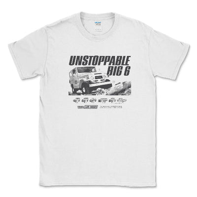 Toyota Land Cruiser Vintage T-shirt-Unstoppable Big 6 White / Small Unisex T-shirt