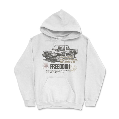 Toyota Pick-Up Truck Vintage Hoodie-4x4 Adventure White / Small Hooded Sweatshirt