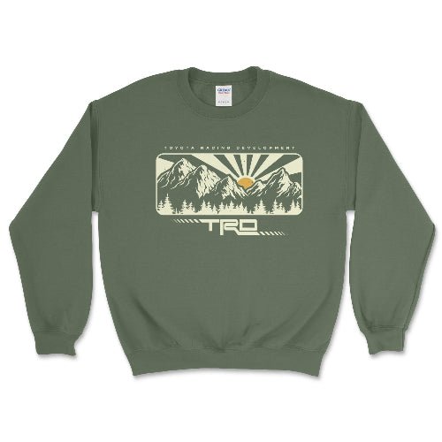 Toyota Racing Development Off Road Mountain 4x4 Sweatshirt Military Green / Small Crewneck Sweatshirt