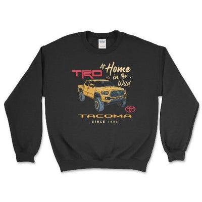 Toyota Tacoma Pick-Up Truck At Home in the Wild Sweatshirt Black / Small Crewneck Sweatshirt