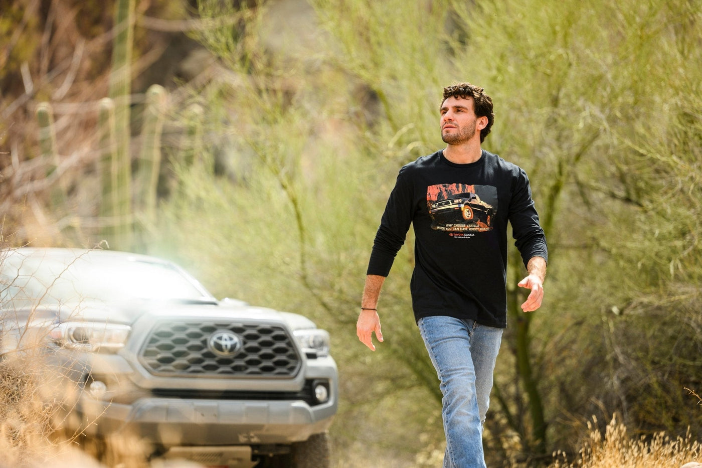 Toyota Tacoma Pick-Up Truck Vintage Inspired Long Sleeve Tee Long-Sleeve T-shirt