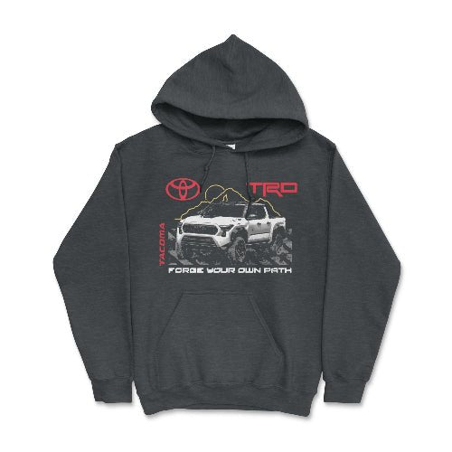 Toyota Tacoma TRD Pick-Up Truck Hoodie-Licensed Toyota Gear Dark Heather / Small Hooded Sweatshirt