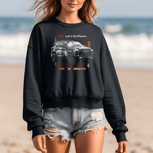 Toyota TRD Sequoia Let's Go Places Sweatshirt-Licensed Apparel Crewneck Sweatshirt