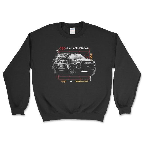 Toyota TRD Sequoia Let's Go Places Sweatshirt-Licensed Apparel Black / Small Crewneck Sweatshirt