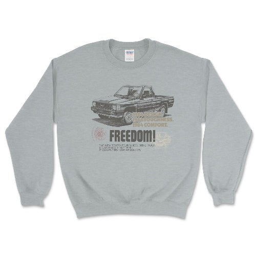 Toyota Truck Vintage Crewneck Sweatshirt-4x4 Off Road Style Heather Sport Grey / Small Crewneck Sweatshirt