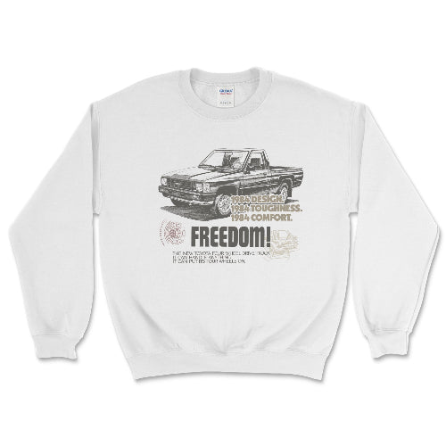 Toyota Truck Vintage Crewneck Sweatshirt-4x4 Off Road Style White / Small Crewneck Sweatshirt