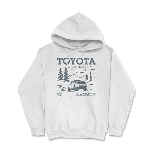 Toyota Tundra "Let's Go Places" Pick-Up Truck Off Road Hoodie White / Small Hooded Sweatshirt